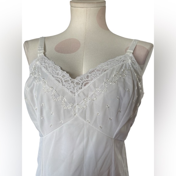 Vintage 60s coquette slip dress - white - small - Picture 4 of 8